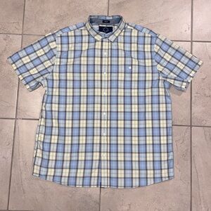 Even Tide Men’s Plaid Button Down Short Sleeve Shirt XL